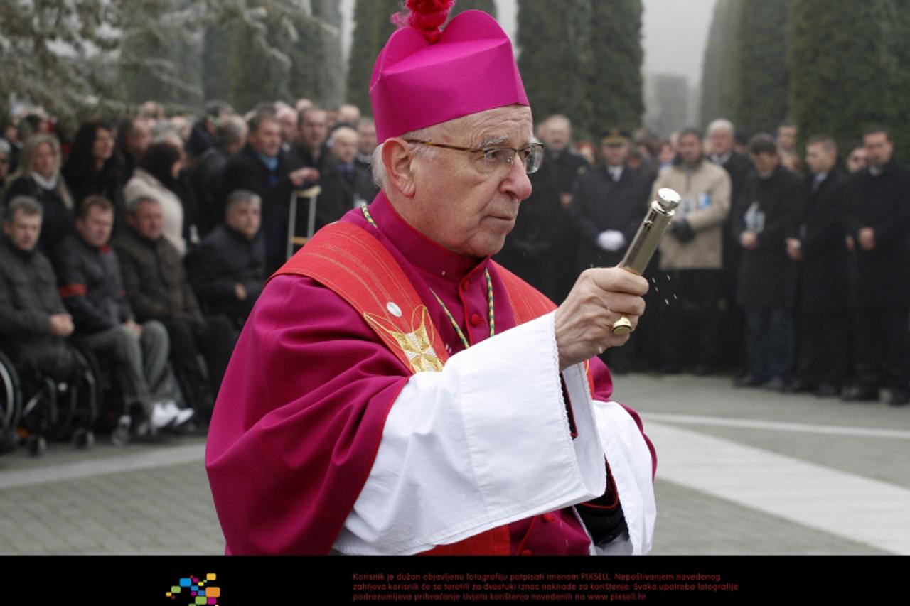 '18.11.2011., Vukovar - Dan sjecanja na Vukovar, obiljezavanje 20. godisnjice pada Vukovara. Sudionici Kriznog puta - Kolone sjecanja,odaju pocast polaganjem ruze na grobnice poginulih i ubijenih bran