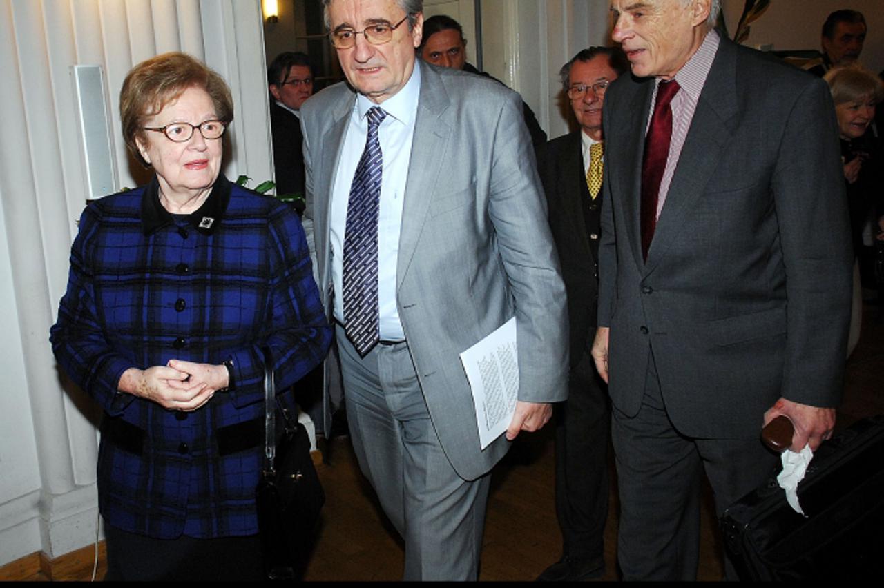 \'17.02.2009 Zagreb - Promocija knjige Miroslava Tudjmana Informacijsko ratiste i informacijska znanost.Ankica Tudjman i Branko Salaj. Photo: Zeljko Hladika/Vecernji list\'