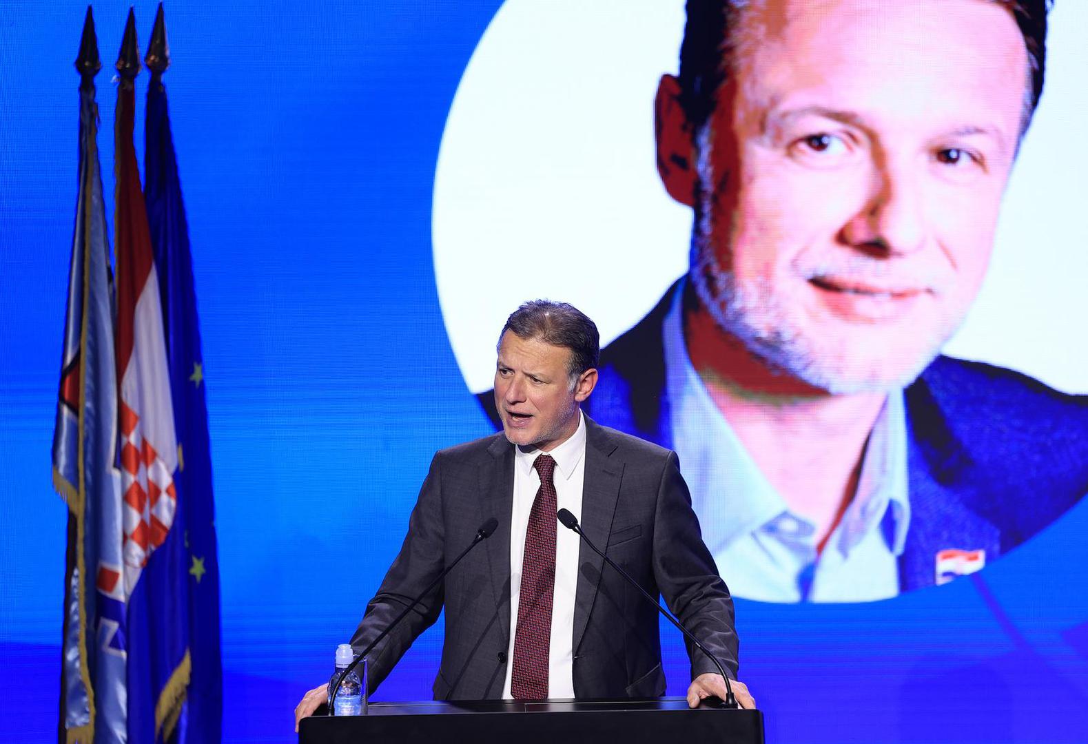 12.03.2024., Lauba, Zagreb - Ususret nadolazecim izborima za Hrvatski sabor, organizacije gradskih cetvrti HDZ-a Crnomerec, Donji Grad, Gornji Grad-Medvescak, Maksimir i Podsljeme svecanim skupom za Zagreb, obiljezili su 34. obljetnicu osnutka. Na skupu koji  je sudjelovao i predsjednik Vlade i HDZ-a Andrej Plenkovic. Photo: Marko Prpic/PIXSELL