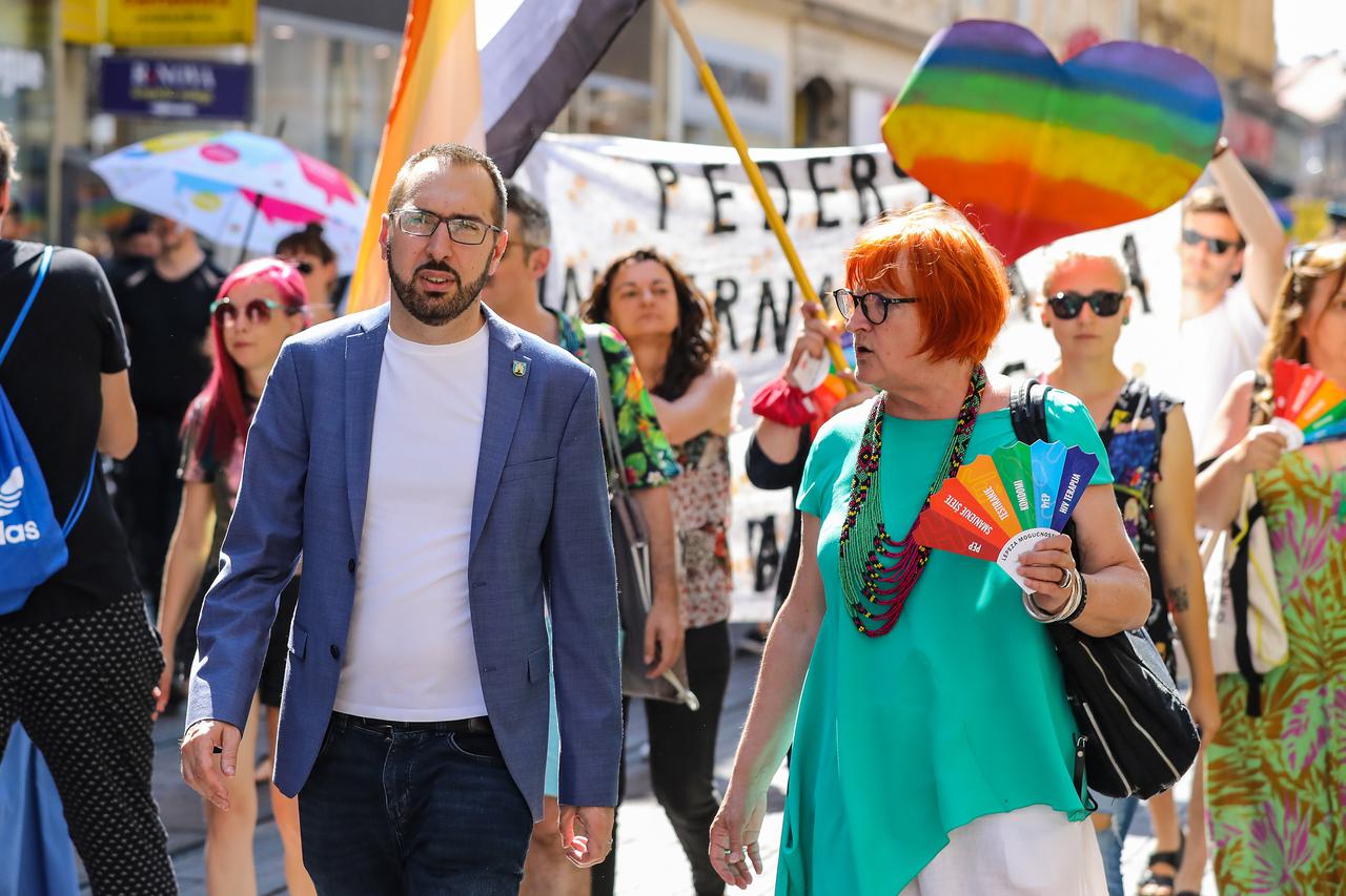 Zagreb: Gradonačelnik Tomislav Tomašević na povorci ponosa "Prajd zauvijek"