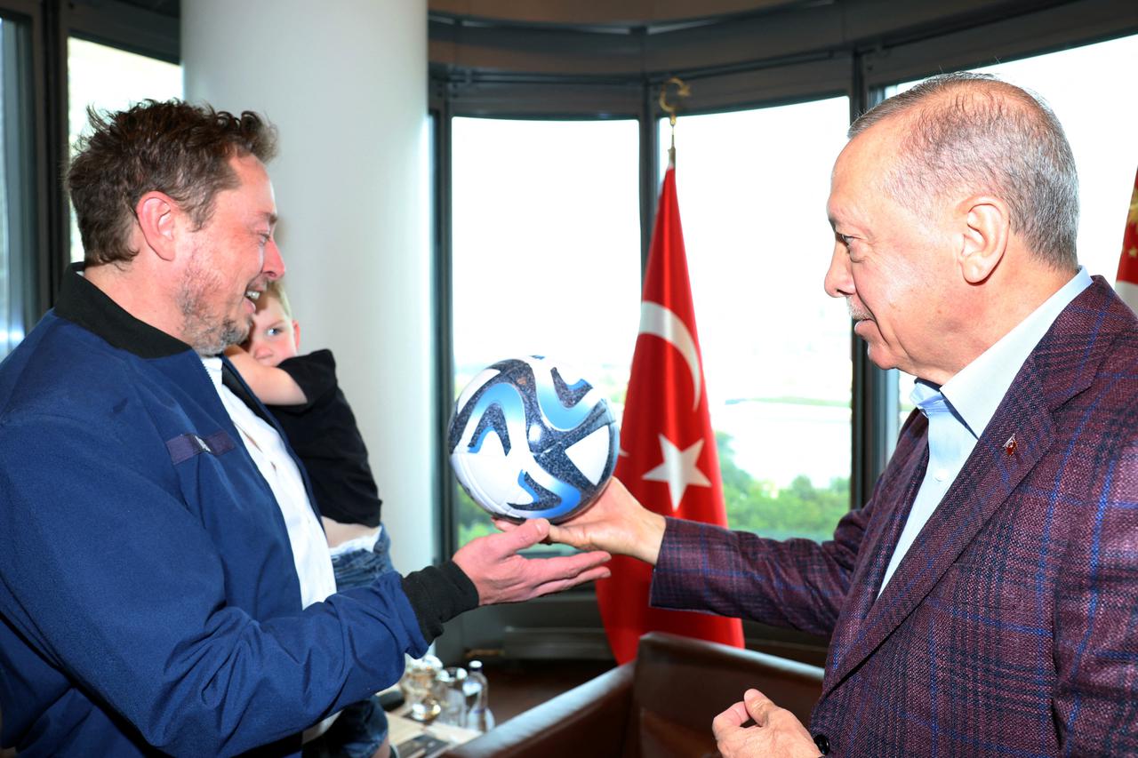 Turkey's President Tayyip Erdogan meets with Tesla CEO Elon Musk in New York