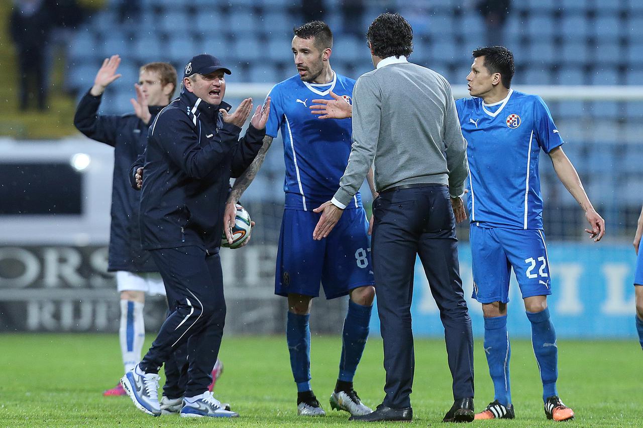 04.04.2015., stadion Kantrida, Zagreb - MAXtv 1. HNL, 27. kolo, HNK Rijeka - GNK Dinamo. Trener Dinama Zoran Mamic, trener Rijeke Matjaz Kek.  Photo: Goran Stanzl/PIXSELL
