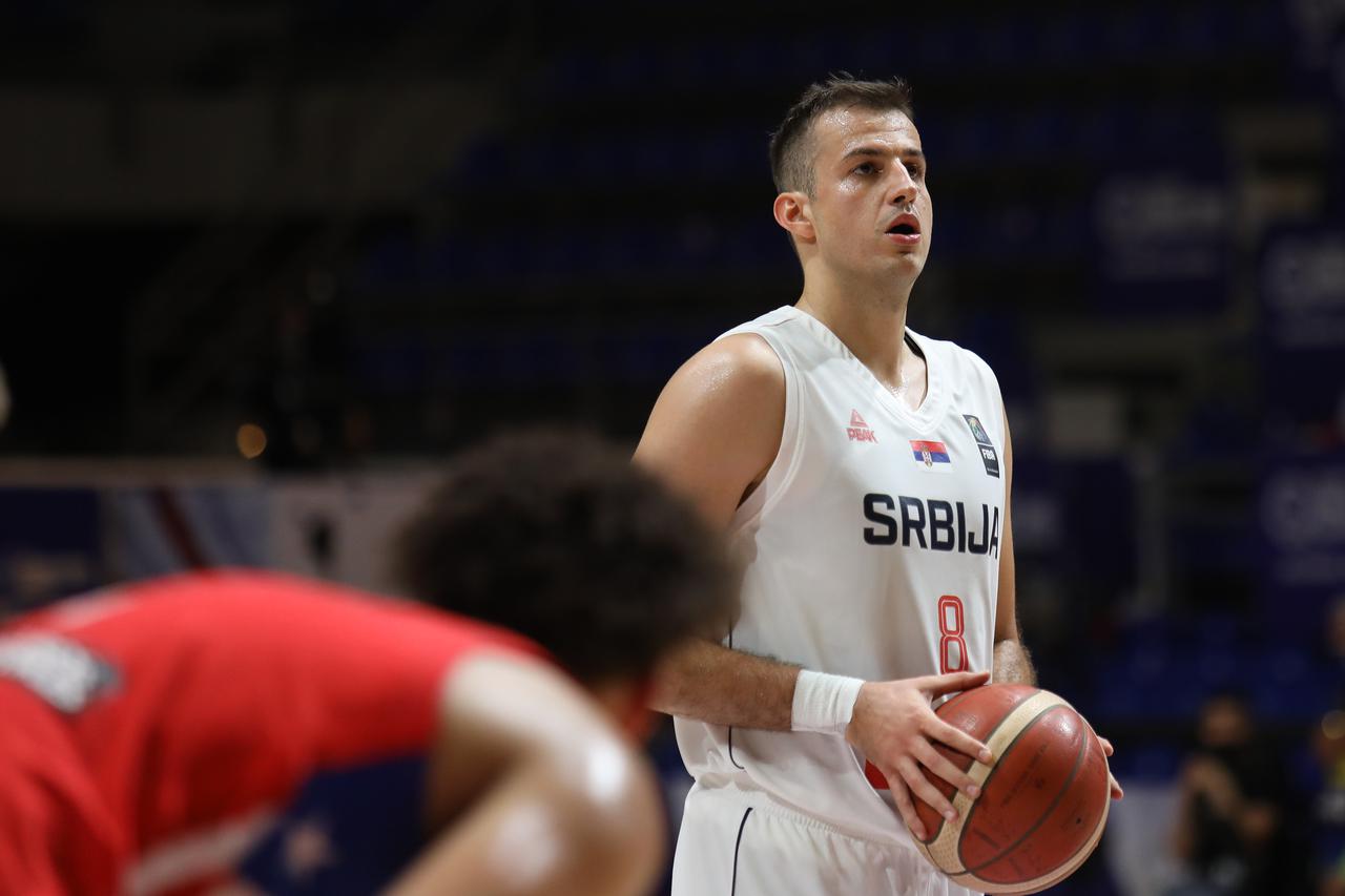 Semi-final match between Serbia and Puerto Rico in the qualifying tournament for the Olympic Games in the Aleksandar Nikolic Hall.Polufinalna utakmica izmedju Srbije i Portorika na kvalifikacionionom turniru za Olimpijske igre u dvorani Aleksandar Nikol