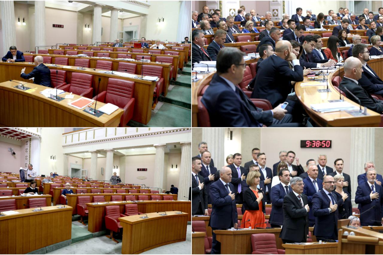 Sabor - jučer puna dvorana, danas gotovo prazna