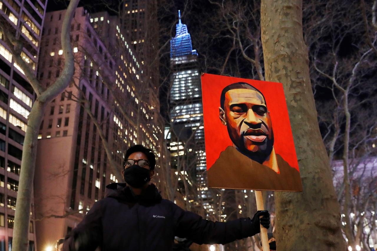 Demonstrators attend a rally in New York