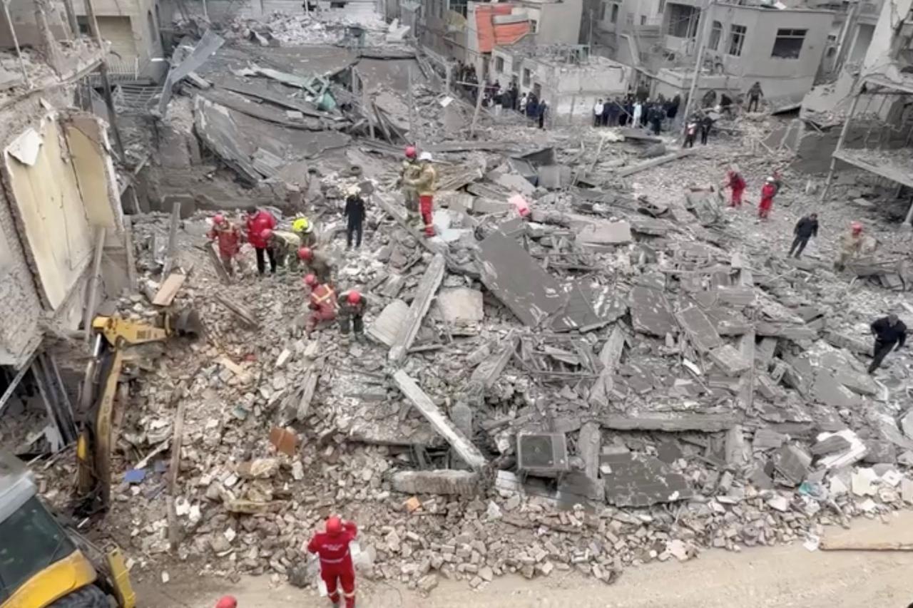Aftermath of strike in Javadiyeh district, Tehran