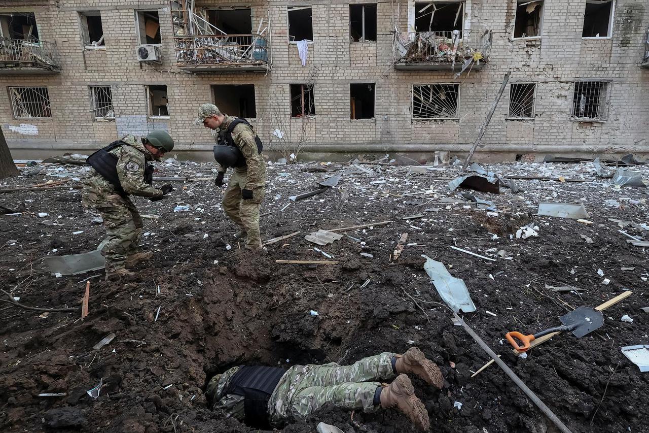 Aftermath of a Russian military strike in Kharkiv