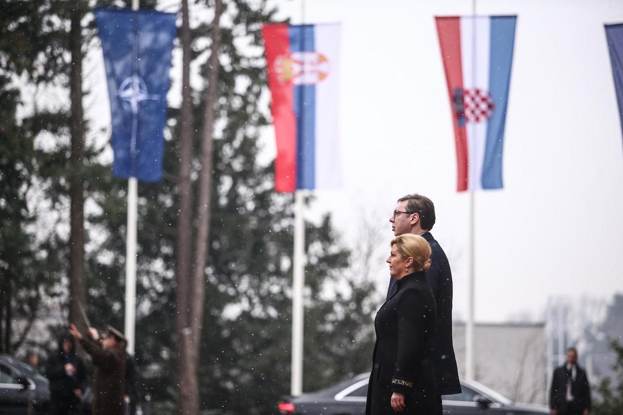 Zagreb: Predsjednica Kolinda Grabar-Kitarovi? primila u službeni posjet Aleksandra Vu?i?a