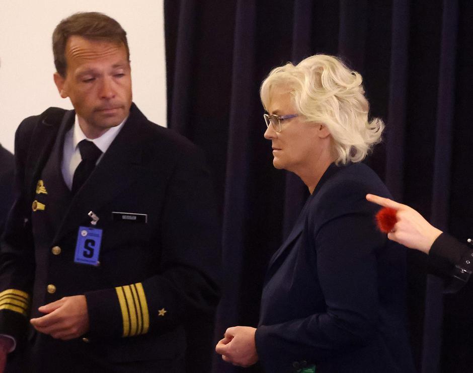 German Defense Minister Christine Lambrecht arrives for the Ukraine Defense Consultative Group meeting hosted by U.S. Secretary of Defense Lloyd Austin, as Russia’s attack on Ukraine continues, at U.S. Airbase, in Ramstein