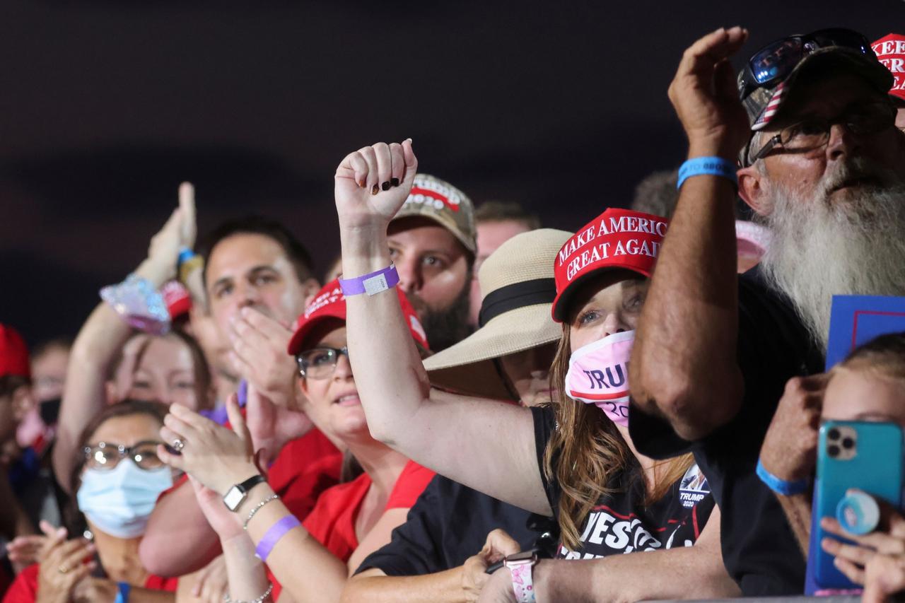 U.S. President Donald Trump holds a campaign rally in Sanford, Florida