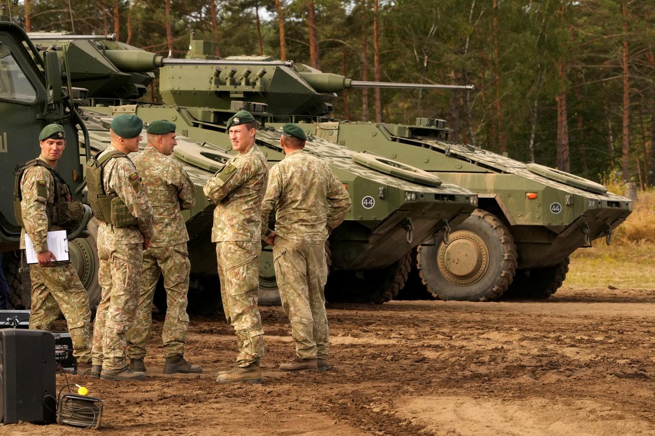 Lithuanian army infantry fighting vehicles Vilkas presentation in Pabrade