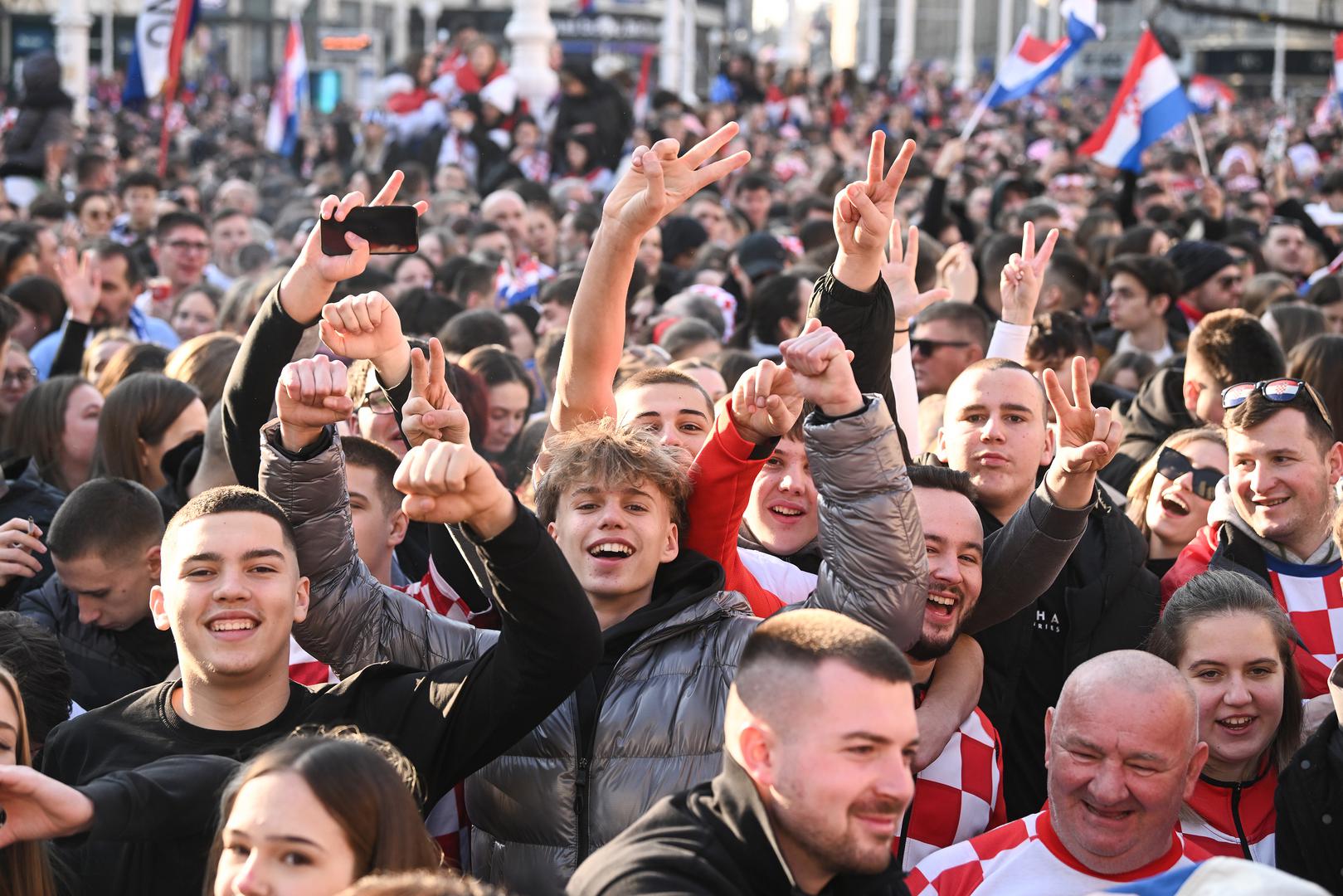 03.02.2025., Zagreb - Svecani docek hrvatske rukometne reprezentacije u Zagrebu nakon osvojenog drugog mjesta na Svjetkom prvenstvu.
 Photo: Marko Lukunic/PIXSELL