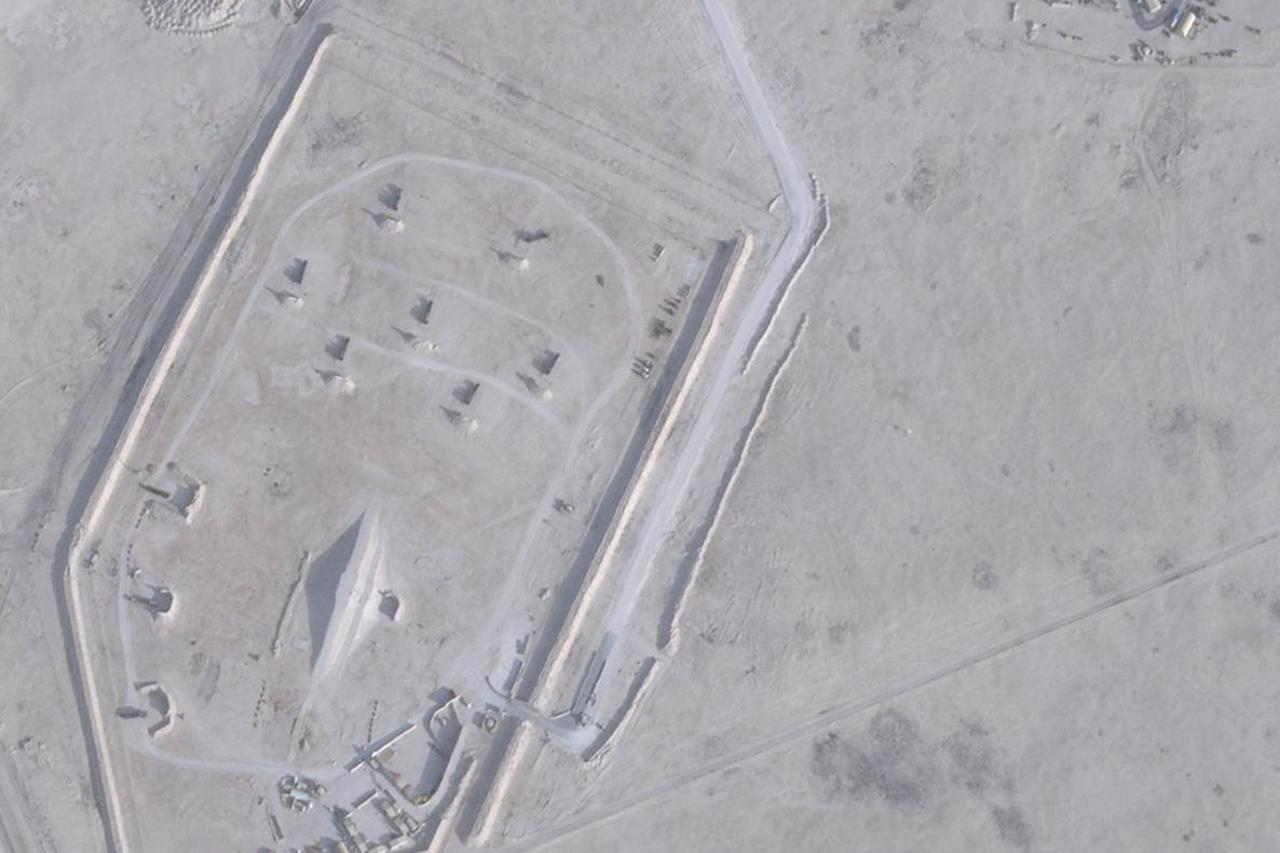 A satellite image shows antimissiles at the Al-Udeid Air Base, near Doha, Qatar