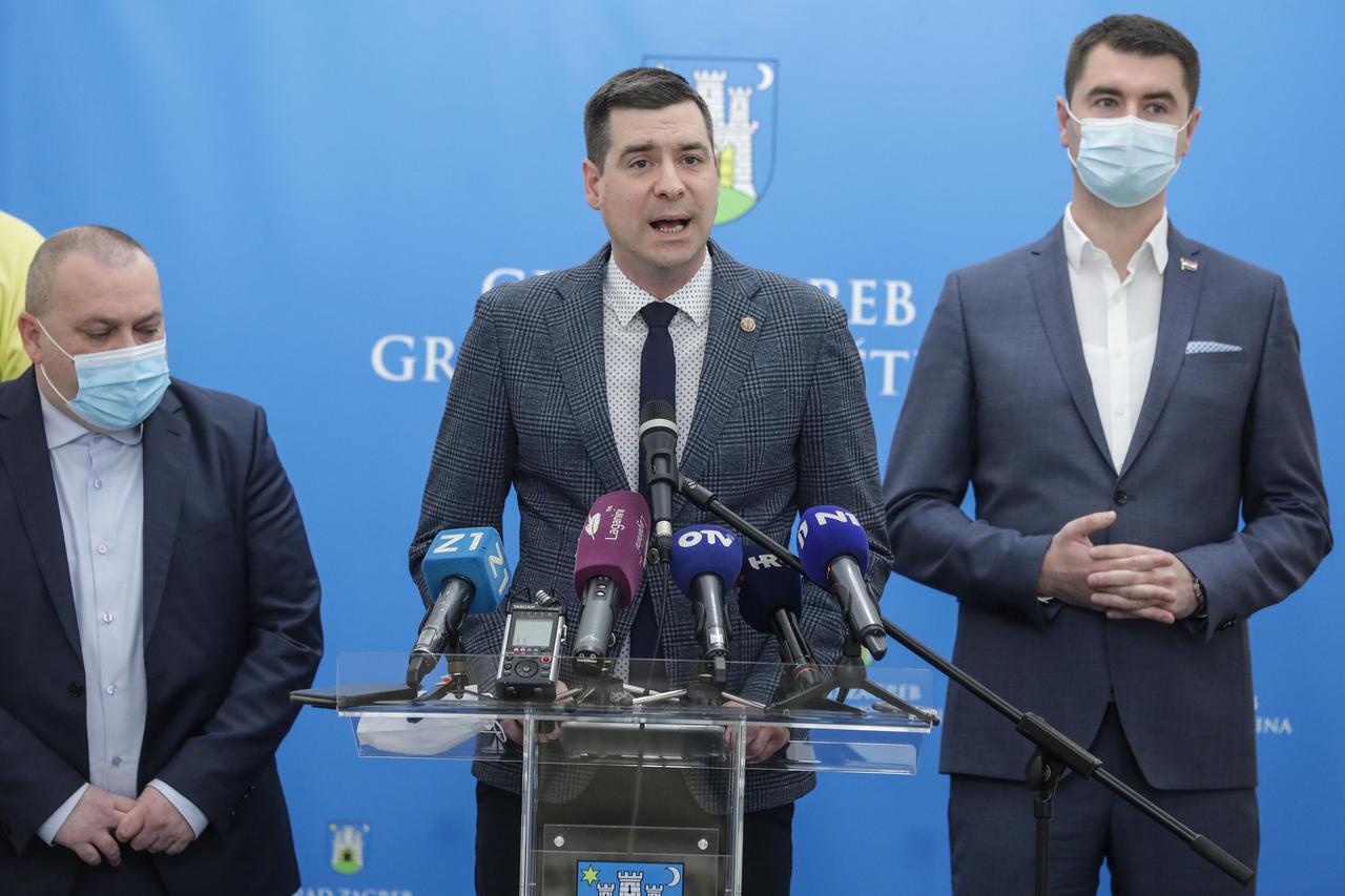 Zagreb: Klub gradskih zastupnika HDZ-a i HSLS-a održao konferenciju za medije