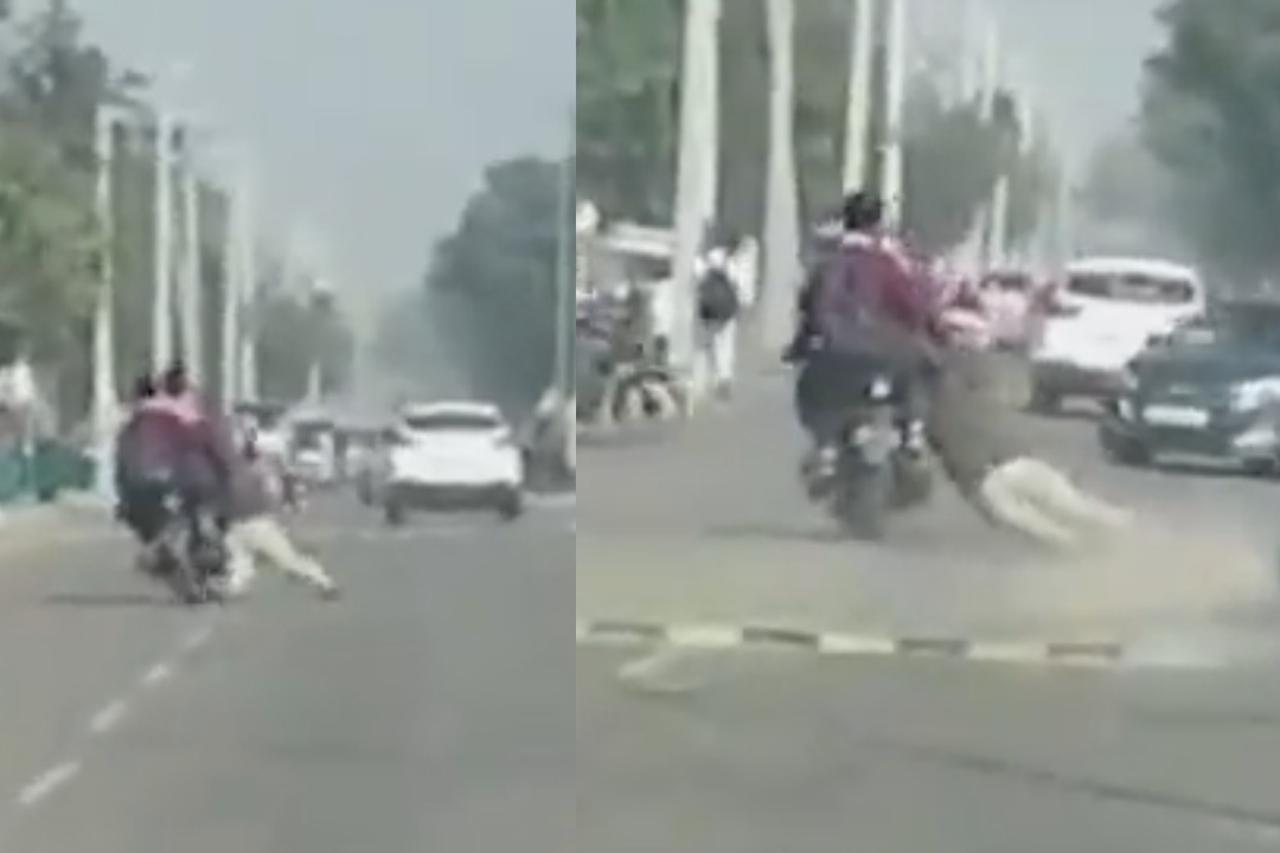 Vukli policajca na motociklu