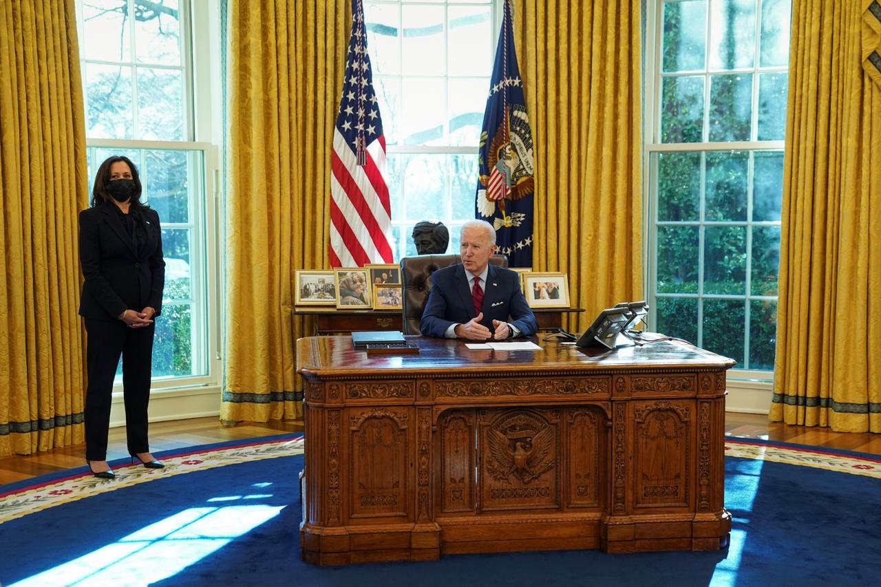 U.S. President Biden signs executive orders on access to affordable healthcare in Washington