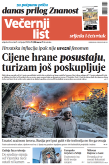 Večernji list naslovnica