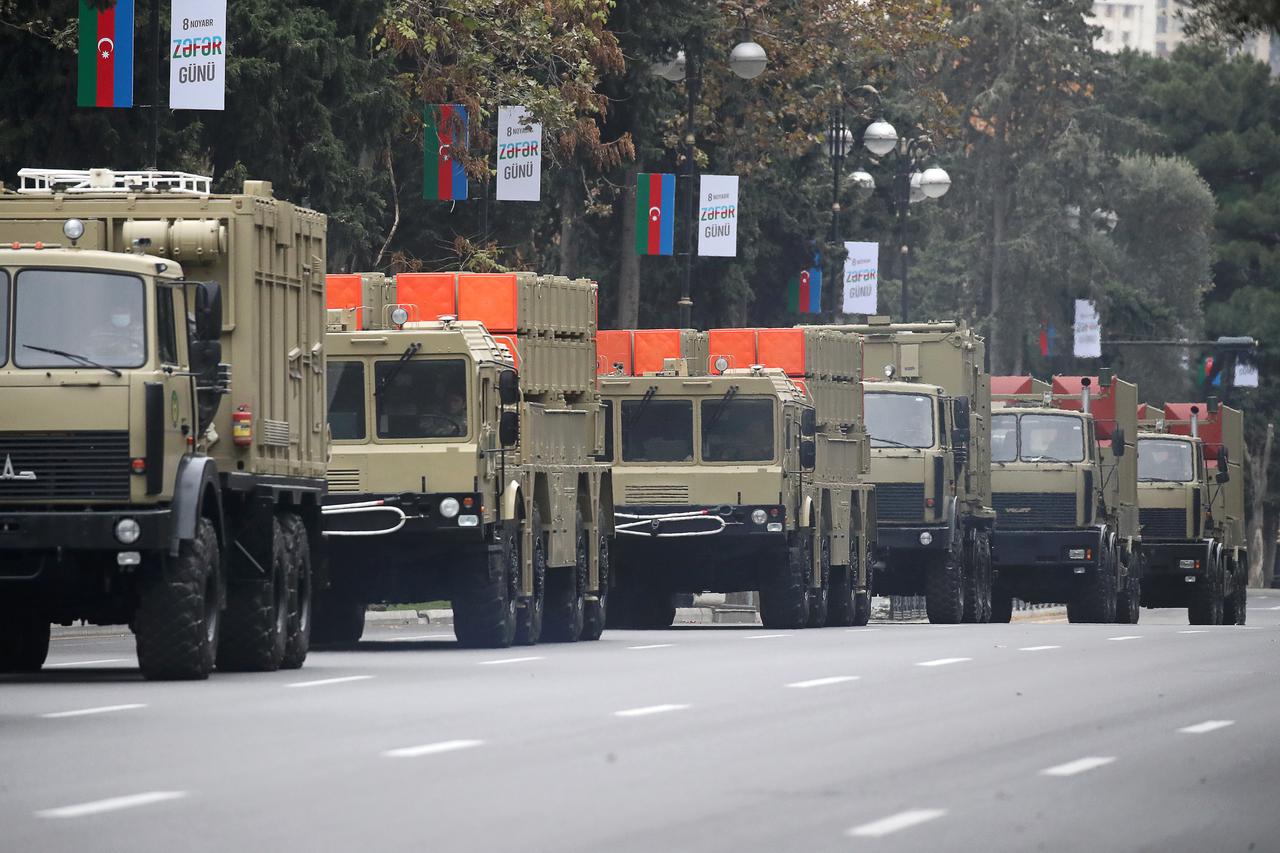 Rehearsal of military parade in Baku, Azerbaijan