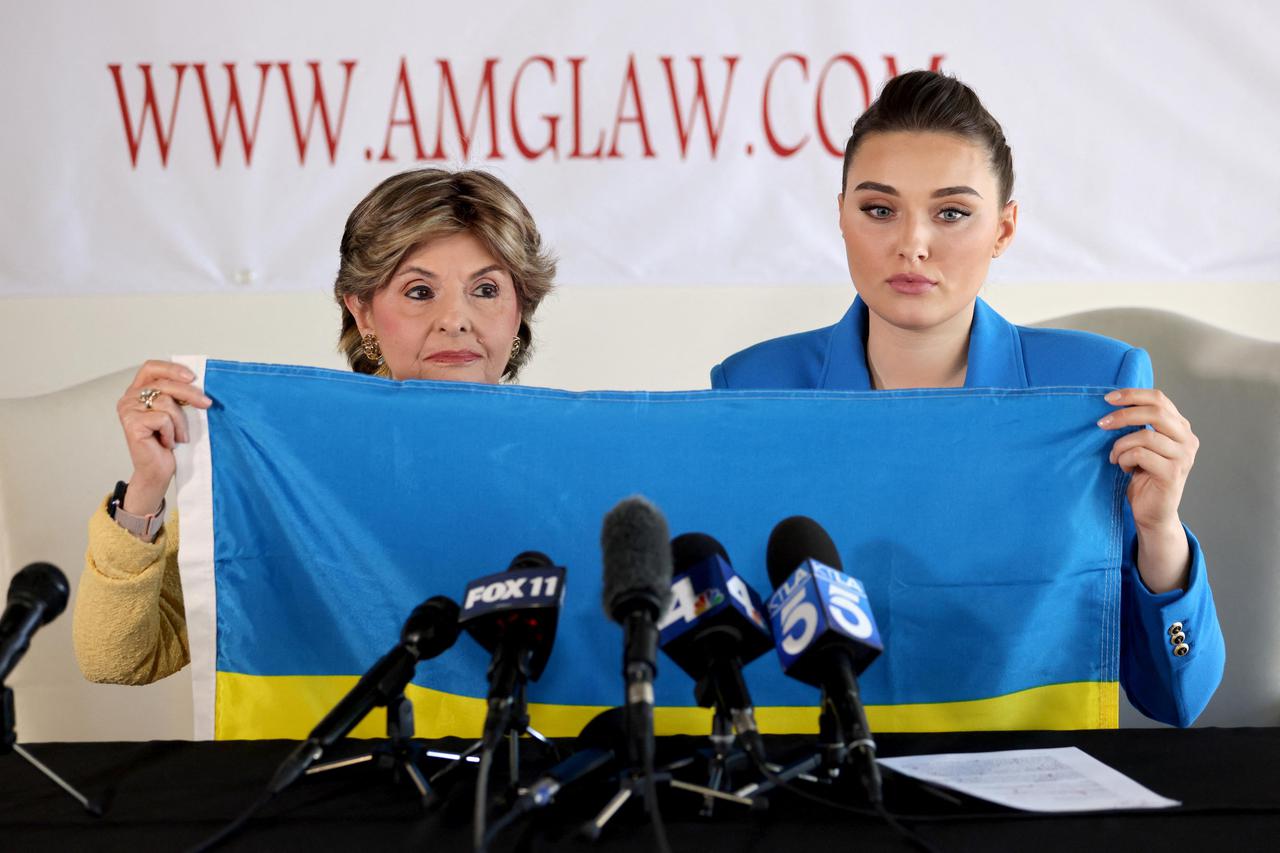 Miss Ukraine 2018 Veronika Didusenko attends news conference in Los Angeles