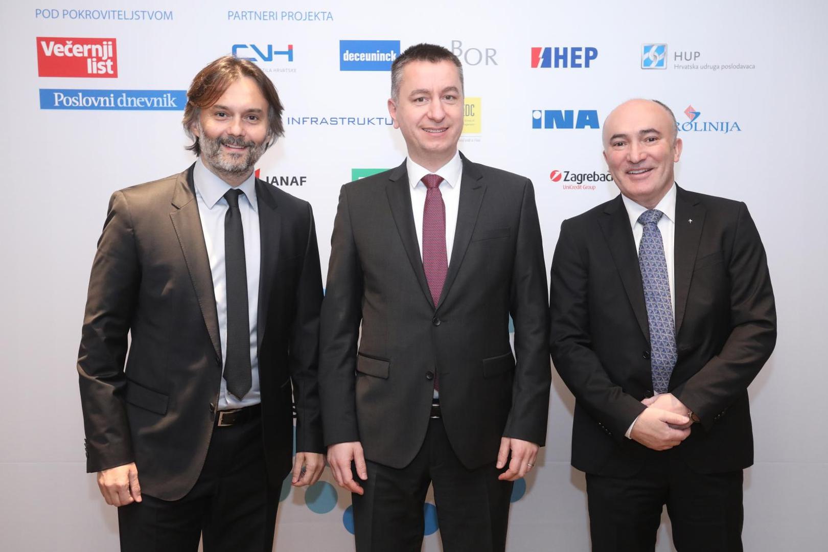 02.12.2019., Zagreb - U hotelu Westin odrzano je proglasenje gospodarstvenika i gospodarskog dogadjaja 2019. godine. Drazen Klaric, Fabris Perusko, Ivan Tolj
Photo: Borna Filic/PIXSELL