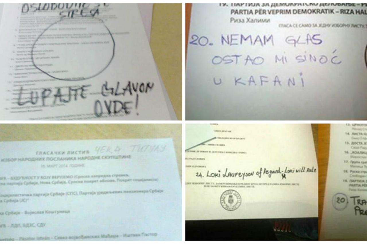 Što se sve pisalo po glasačkim listićima u Srbiji