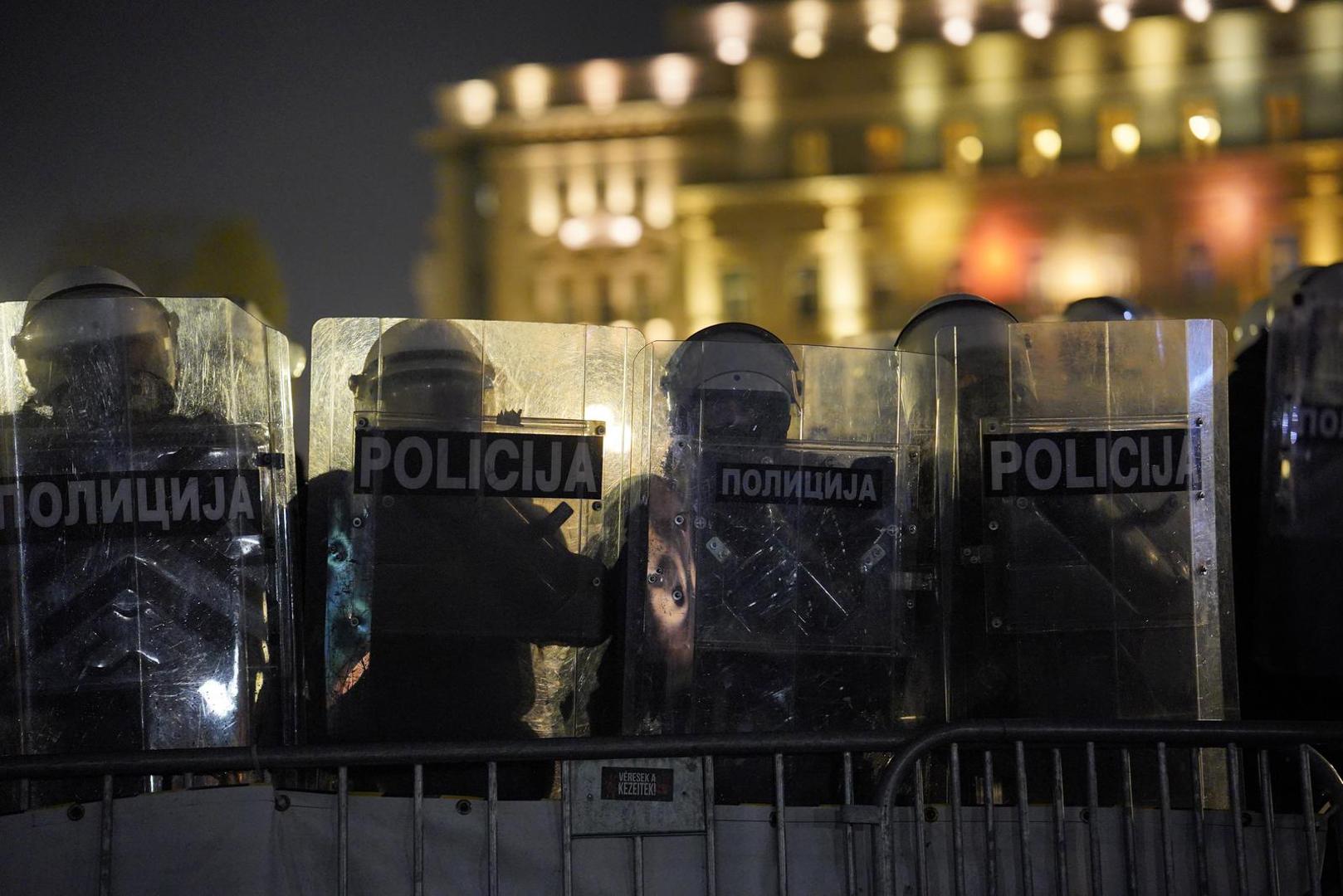 15.03.2025., Beograd, Srbija - Policijske snage rasporedjene na ulicama Beograda. Puno policije nalazi se u Pionirskom parku i ispred Skupstine Srbije. Photo: Dejan Rakita/PIXSELL