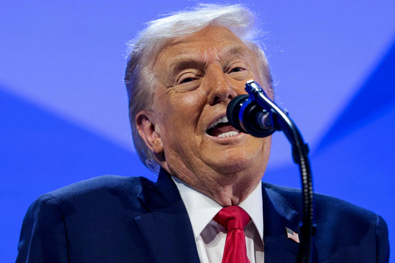 FILE PHOTO: US President Donald Trump is seen in Switzerland