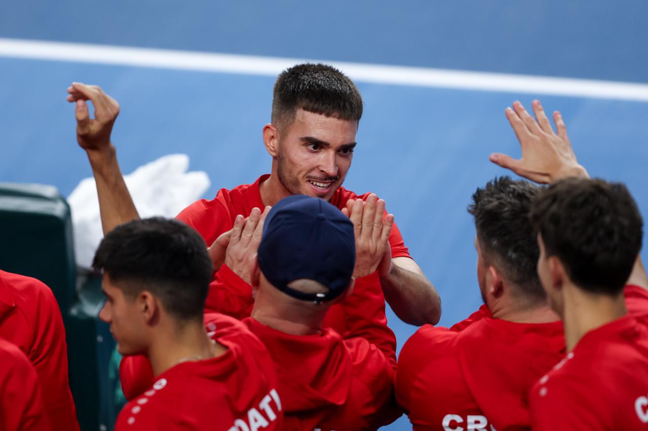 Varaždin: Drugi meč Davis Cupa između Hrvatske i Danske, Dino Prizmic - August Holmgren