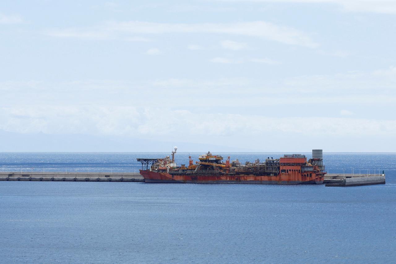 Ships at dock at Granadilla port, where the MV Hondius, carrying nearly 150 people, is expected to arrive within three days, Spain's Health Minister Monica Garcia said