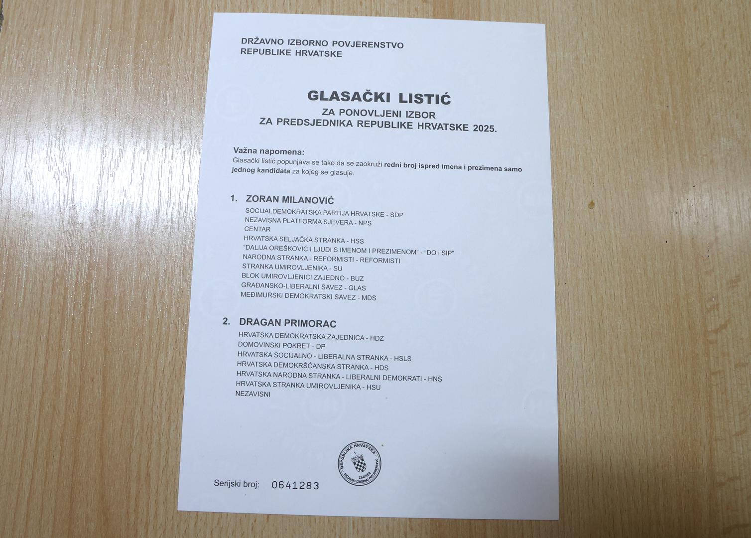 12.01.2025.,Sibenik-.Drugi krug glasovanja za izbor predsjednika Republike Hrvatske. Photo: Dusko Jaramaz/PIXSELL