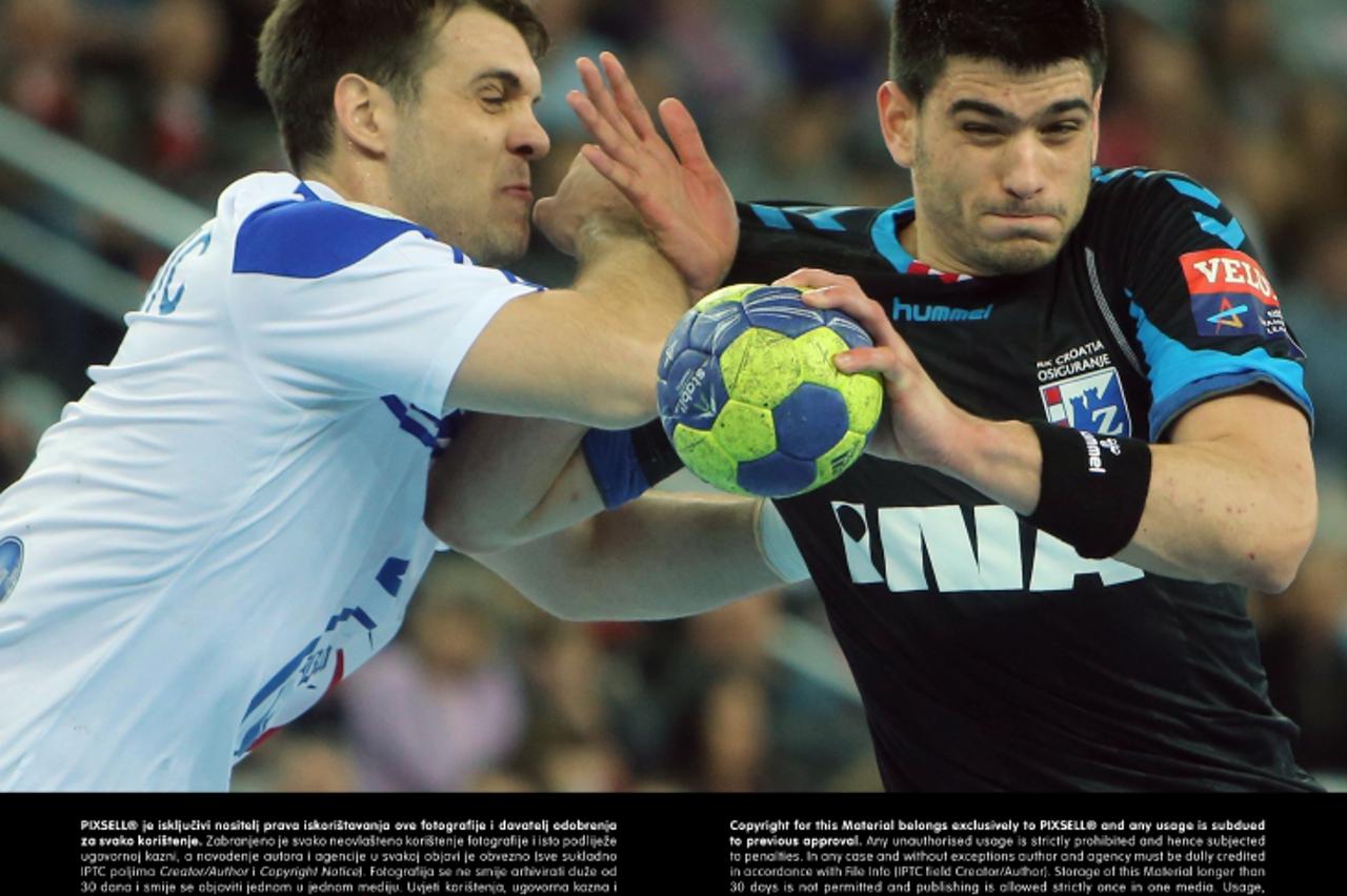 '09.02.2013., Arena Zagreb, Zagreb - Liga prvaka, 8. kolo, CO Zagreb - Dinamo Minsk. Luka Stepancic.  Photo: Dalibor Urukalovic/PIXSELL'