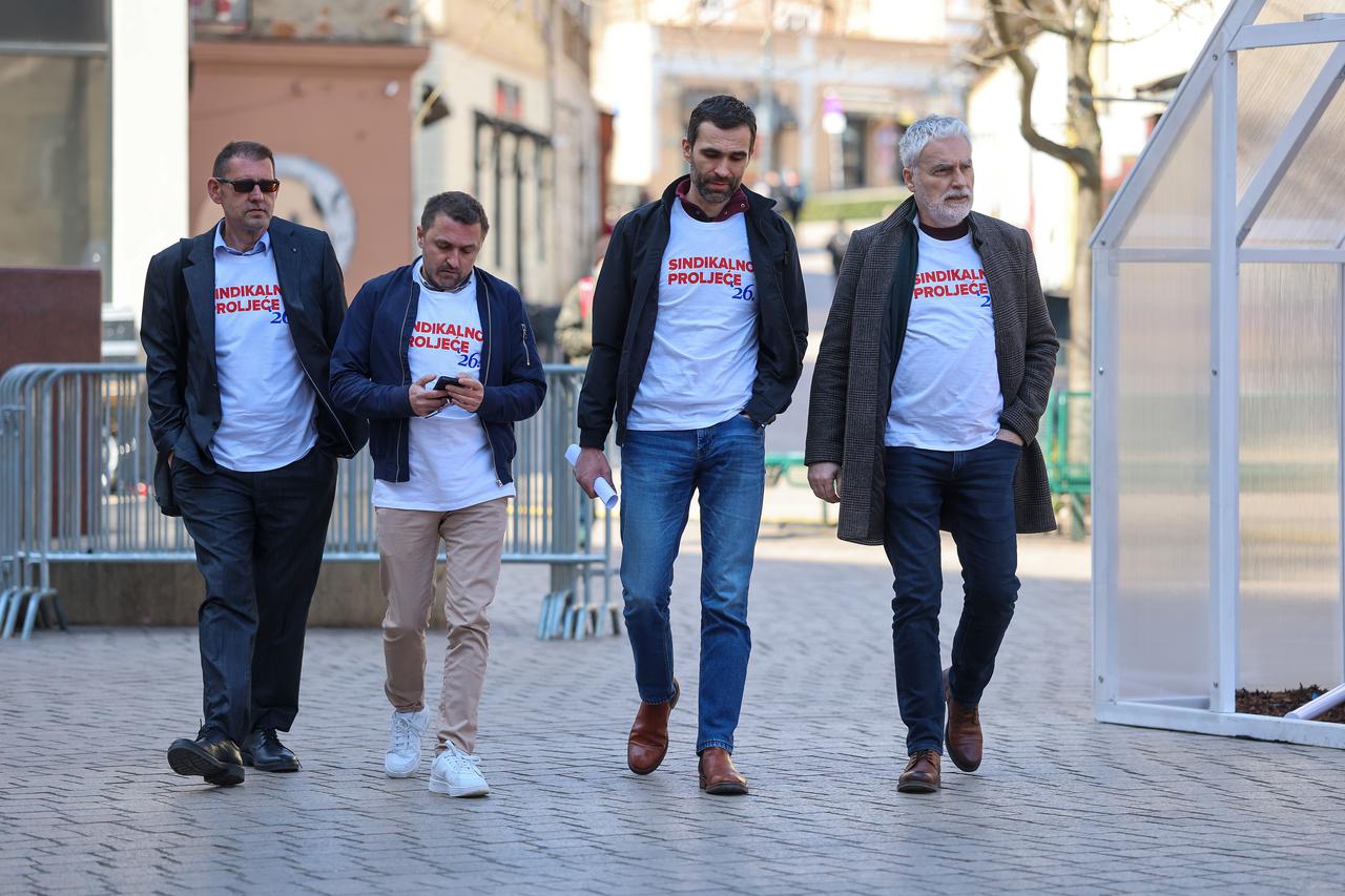 Zagreb: Predstavnici šest sindikata javnih službi održatli su konferenciju za medije na temu "Sindikalno proljeće počinje"