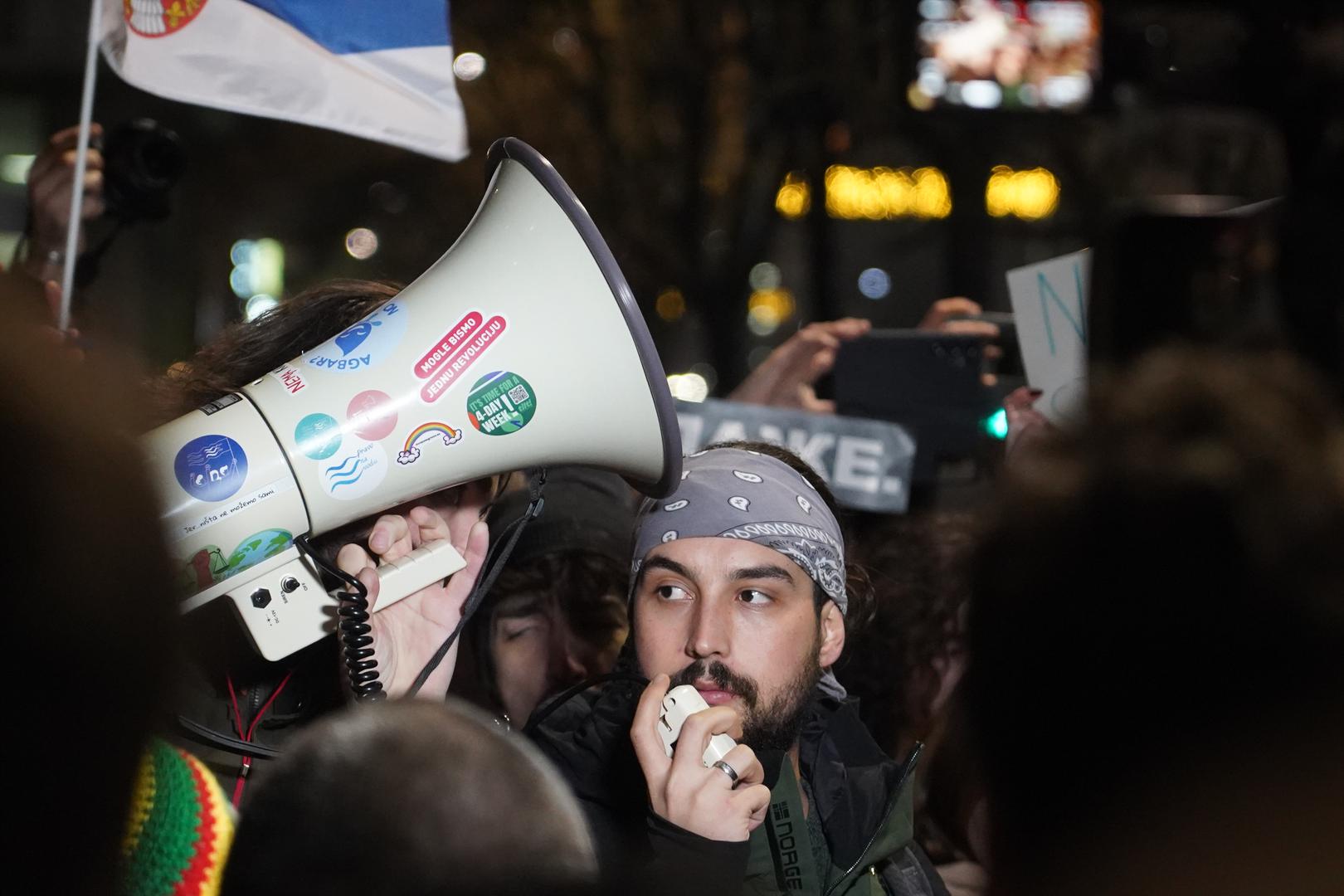 20, December, 2023, Belgrade - In front of the seat of the Republican Electoral Commission, a protest organized by the coalition "Serbia against violence" is in progress due to the "stealing of the citizens' electoral will". Photo: Antonio Ahel/ATAImages20, decembar, 2023, Beograd -  Ispred sedista Republicke izborne komisije u toku je trci protest koji je organizovala koalicija "Srbija protiv nasilja" zbog "kradje izborne volje gradjana". Photo: Antonio Ahel/ATAImages Photo: Antonio Ahel/ata  images/PIXSELL