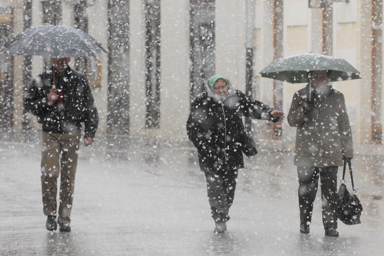 \'varazdin/medjimurje, 24.02.2009., varazdin, snijeg ponovno zabijelio varazdin Photo: marko jurinec/Vecernji list\'