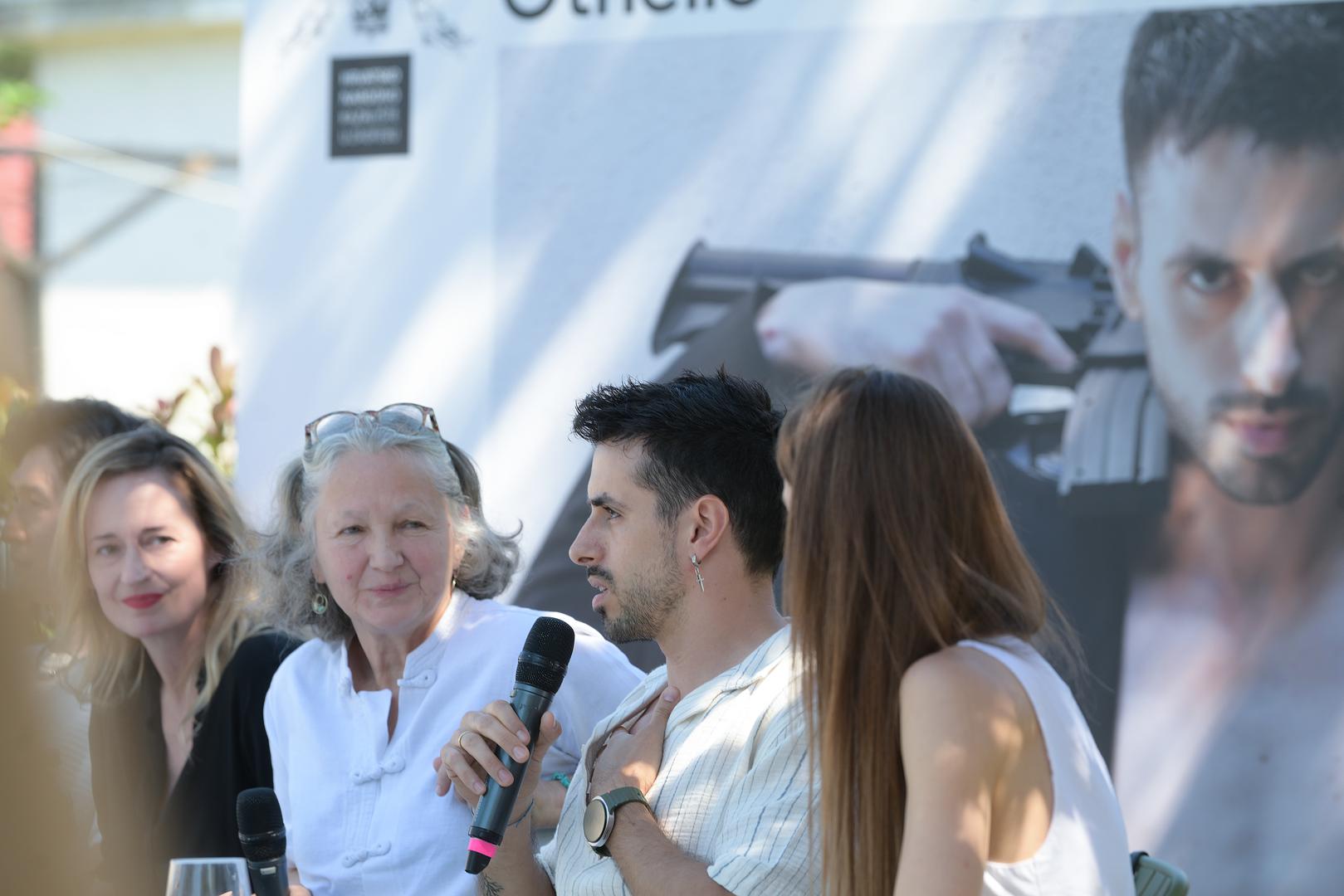 19.06.2026., Zagreb - Kazalisni dorucak posvecen nadolazecoj premijeri baleta "Othello". Na Kazalisnom dorucku s autoricom Valentinom Turcu razgovaralo se o njezinom uprizorenju "Othella", a o kreativnom procesu govorili su protagonisti Iva Vitic Gameiro, Guilherme Gameiro Alves  i Takuya Sumitomo.. Photo: Sandra Simunovic/PIXSELL