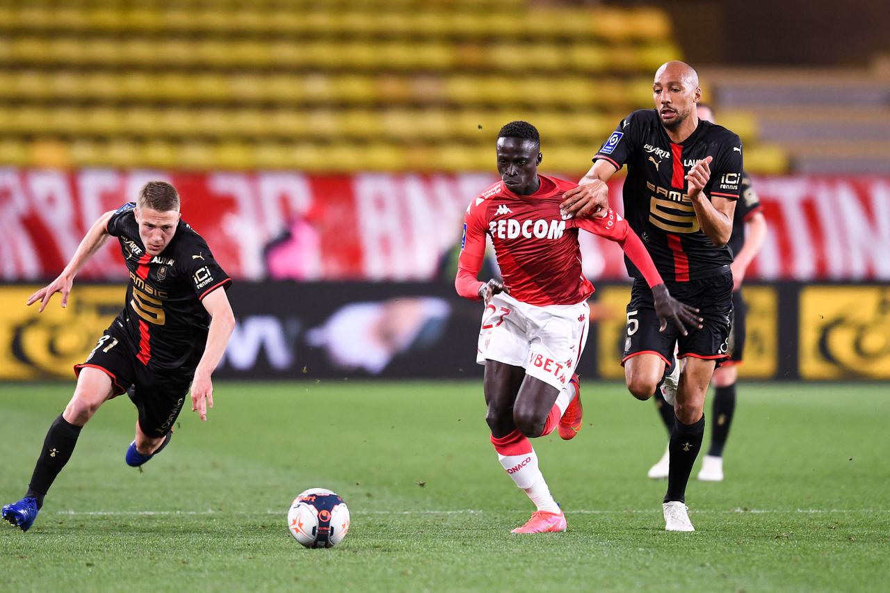 Monaco bat l'équipe de Rennes (2-1) lors du match de Ligue 1 Uber Eats