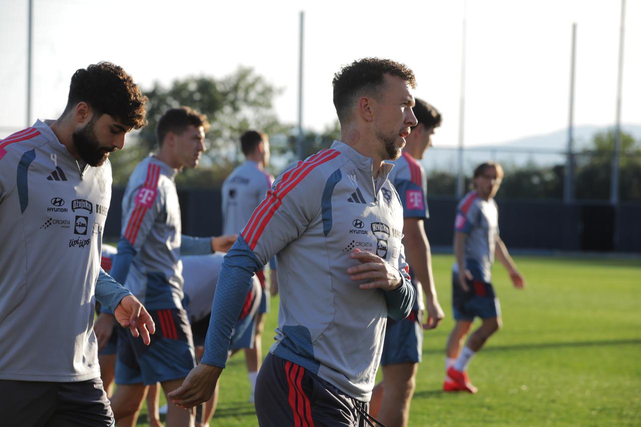 Rijeka: Trening Hrvatske nogometne reprezentacije na Rujevici.