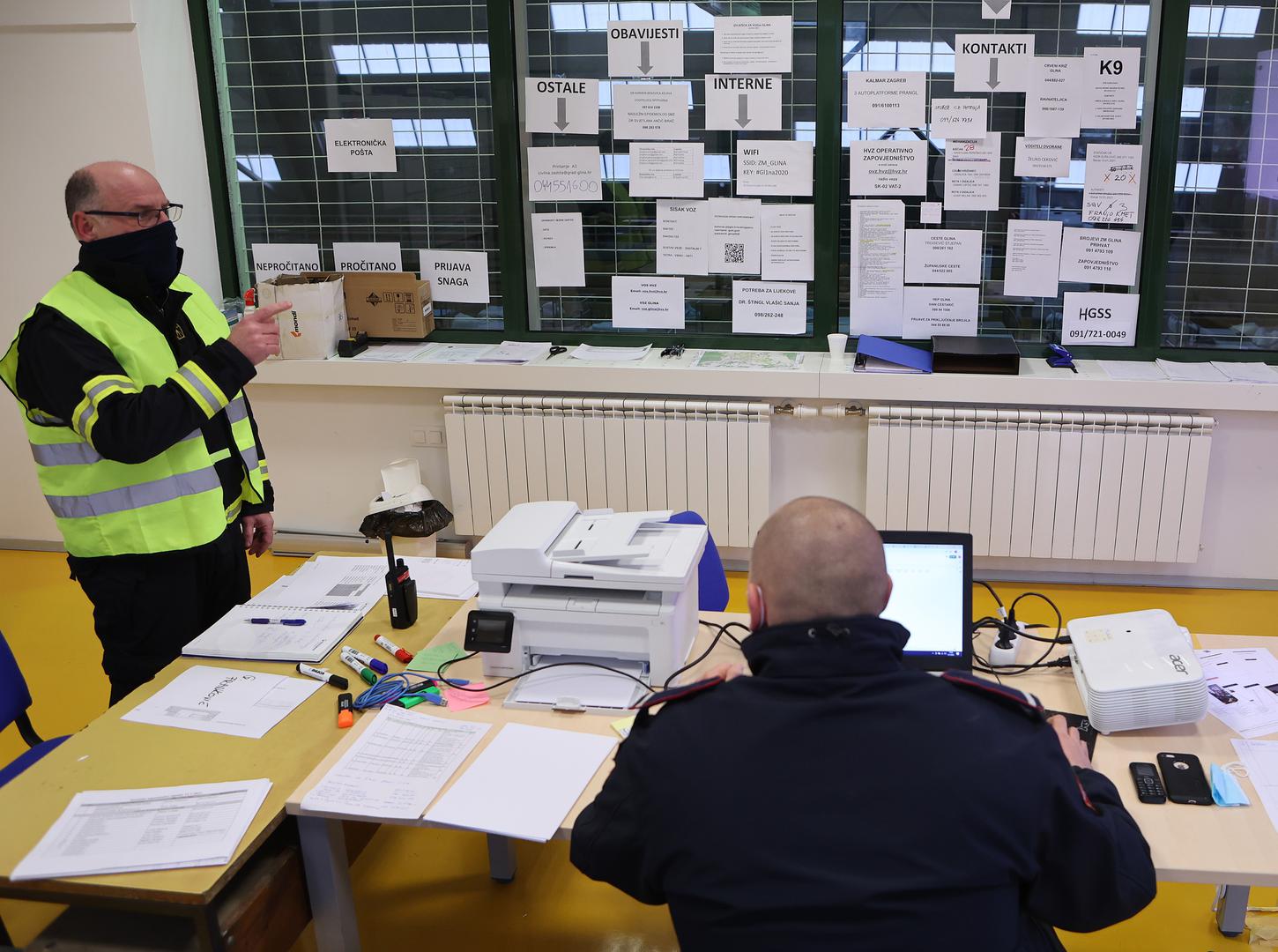 12.01.2021., Glina - Goran Frankovic zapovjednik vatrogasnog mjesta Glina, proveo je digitalizaciju sustava svih vatrogasnih intervencija provedenih na podruciju stradalom od potresa.Photo: Marko Prpic/PIXSELL