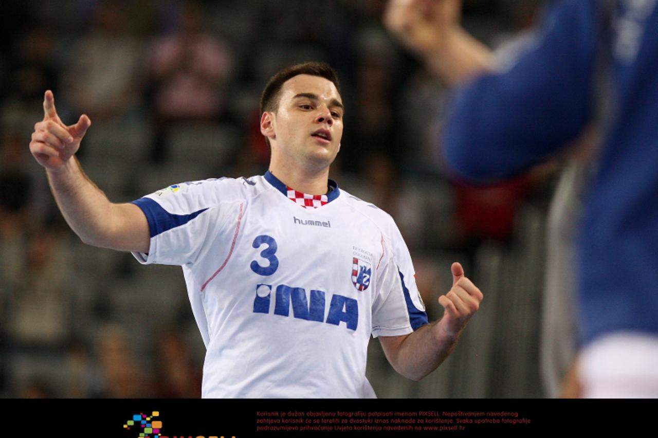'24.03.2012., Arena, Zagreb - Rukomet, druga utakmica osmine finala Lige prvaka, Croatia Osiguranje Zagreb - HC Metalurg Skopje.Marino Maric. Photo: Igor Kralj/PIXSELL'