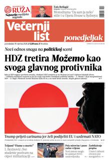Večernji list naslovnica