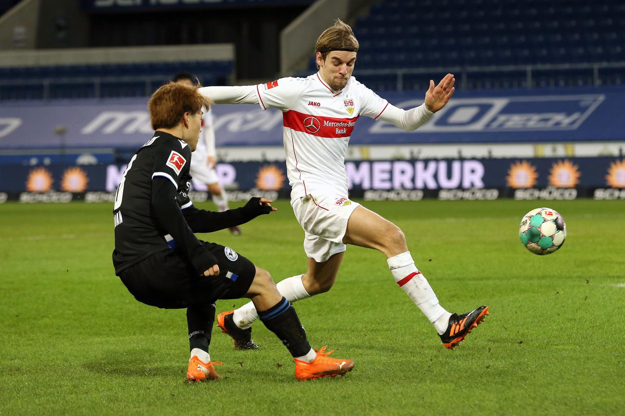 firo: 20.01.2021, football, 1st Bundesliga, 2020/2021 Arminia Bielefeld - VfB Stuttgart