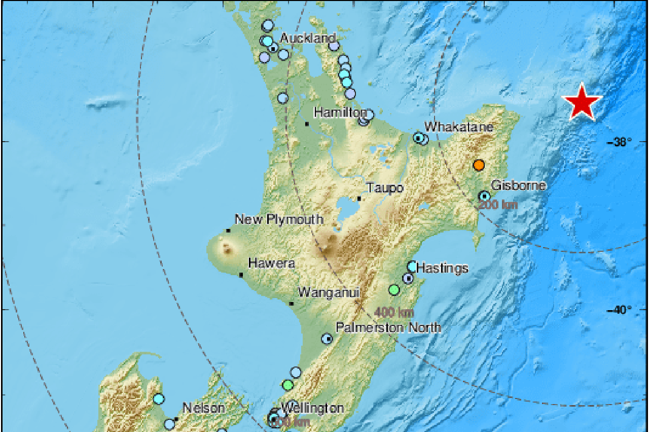 Potres kod Novog Zelanda