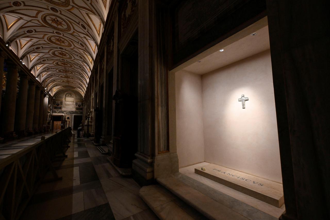 A view of Pope Francis' tomb in Papal Basilica of Saint Mary Major