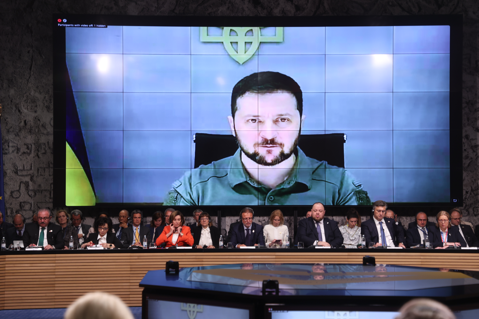 25.10.2022., Zagreb - Predsjednik Ukraine Volodimir Zelenski obratio se sudionicima Prvog parlamentarnog summita Međunarodne krimske platforme.  Photo: Damir Sencar/HINA/POOL/PIXSELL