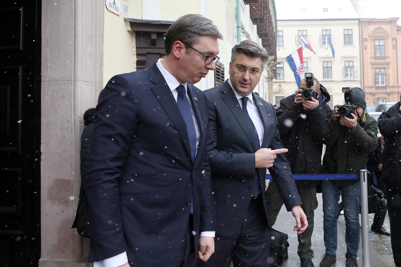 Zagreb: Andrej Plenković susreo se s predsjednikom Republike Srbije Aleksandrom Vučićem