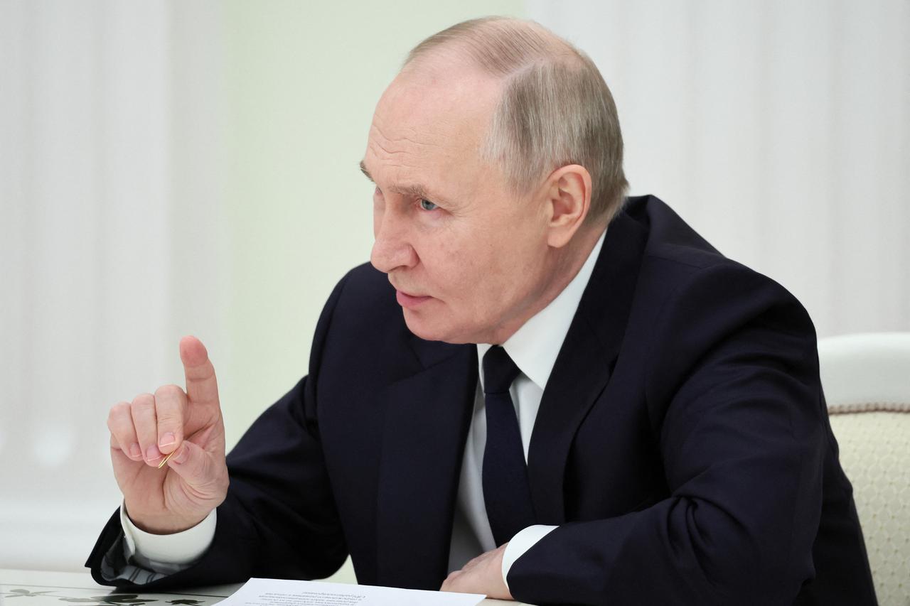 Russian President Putin meets with young scientists in Moscow