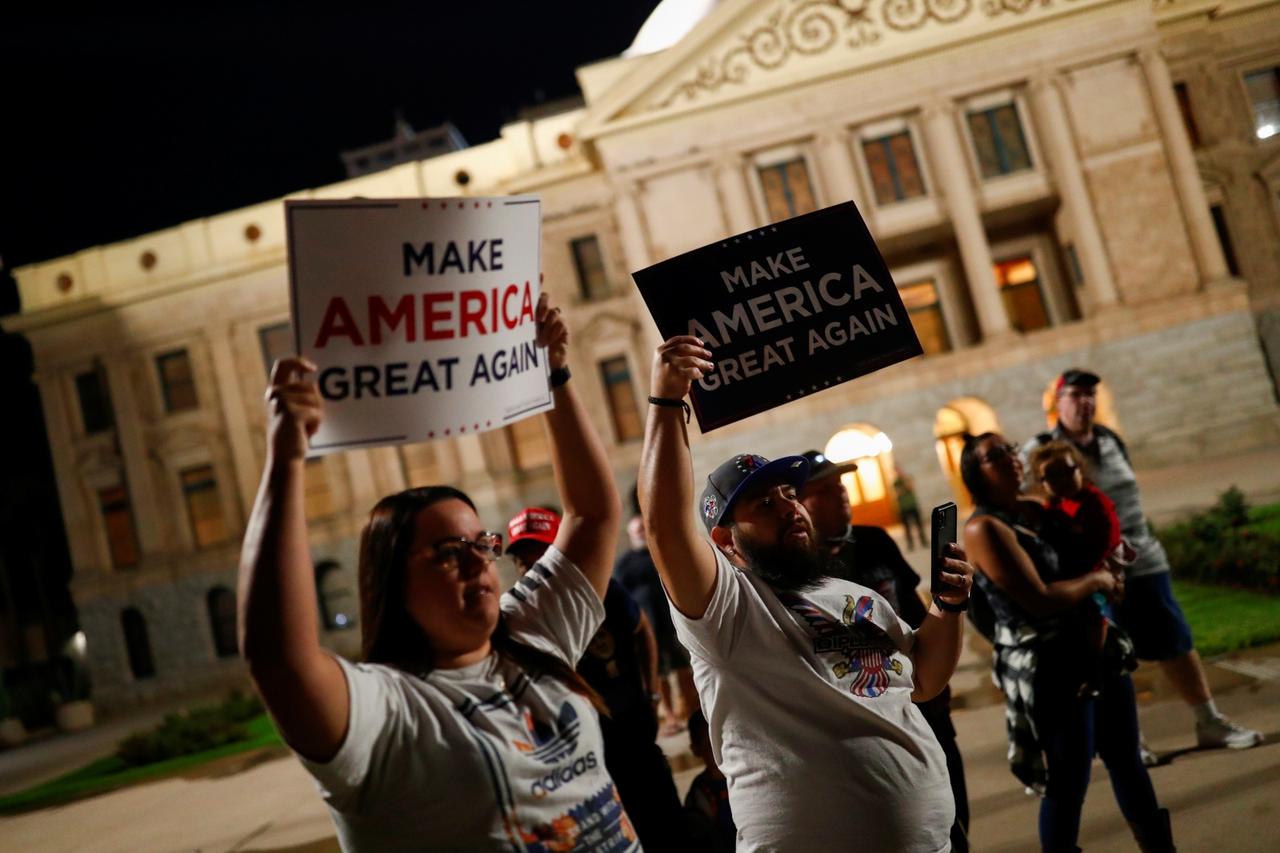 U.S. President Donald Trump holds a campaign rally at Kenosha Regional Airport in Kenosha, Wisconsin