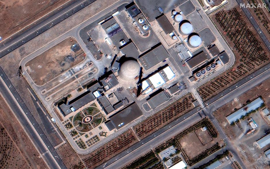 A satellite image shows the Arak nuclear facility in Iran