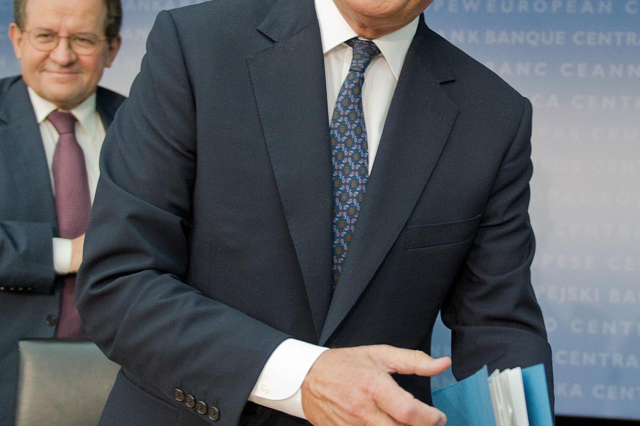 President of the European Central Bank (ECB) leaves a press conference on the monetary policy of the ECB in Frankfurt Main, Germany, 06 September 2012. Draghi said that the ECB would only be willing to buy government bonds of countries in trouble under st