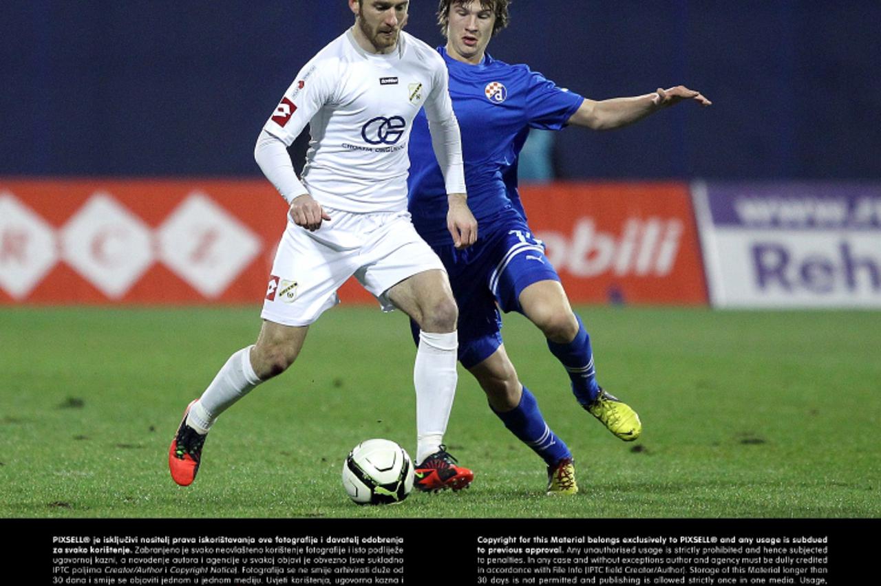 '17.02.2013., Zagreb - MAXtv Prva liga, 20. kolo, GNK Dinamo - HNK Rijeka. Tin Jedvaj, Danijel Cesarec.  Photo: Goran Stanzl/PIXSELL'